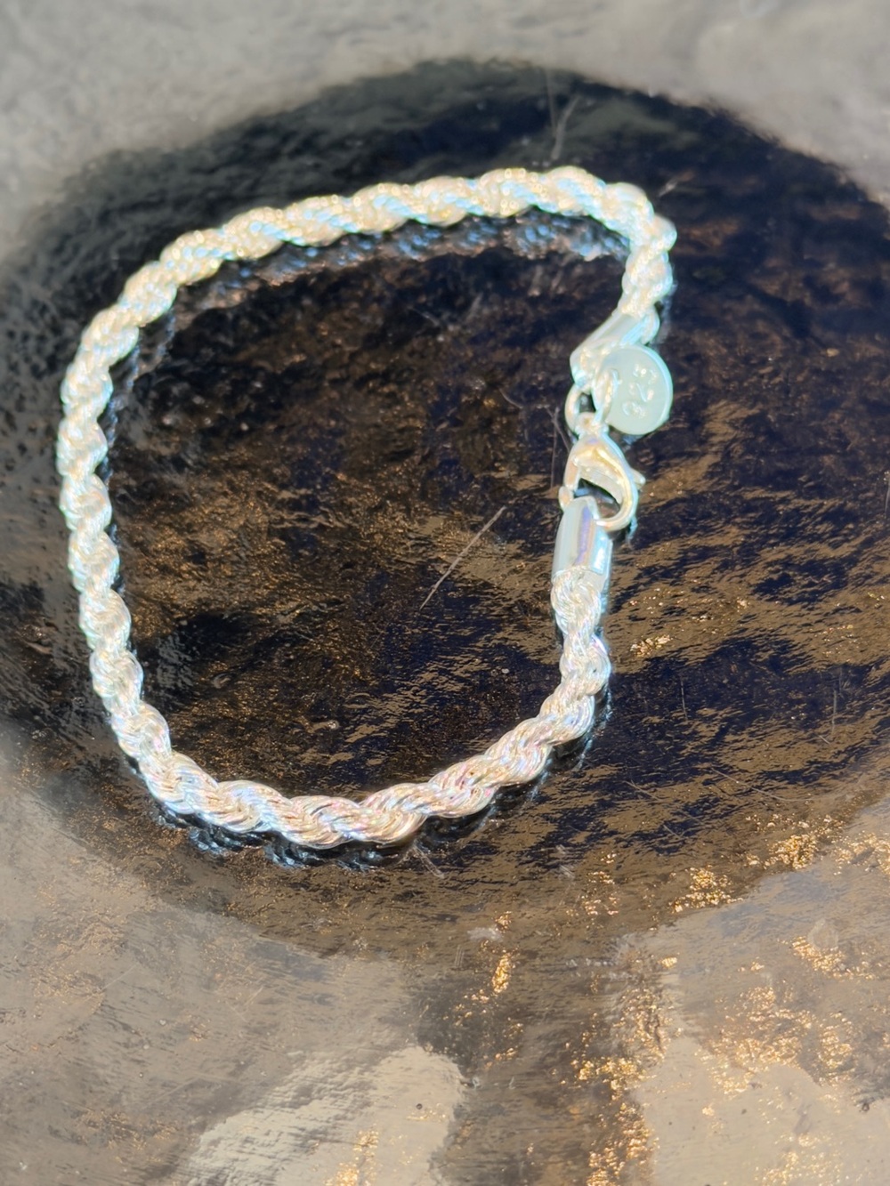Sterling Braided Rope Bracelet in Silver - Women's Jewelry